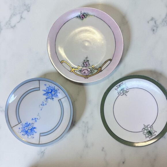 Vintage Wall Plate Trio – French Country & Early Deco Mix (Stouffer Hand-Painted - Picture 3 of 11